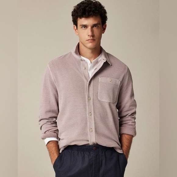 J. Crew Other - NWT Mens J Crew Purple Cotton waffle button up shirt shacket size medium flawed